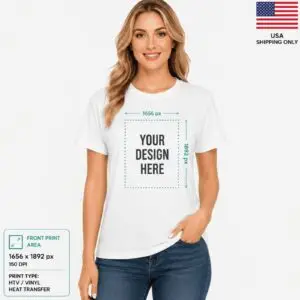 Women’s Custom T-Shirt USA Size – Front Print